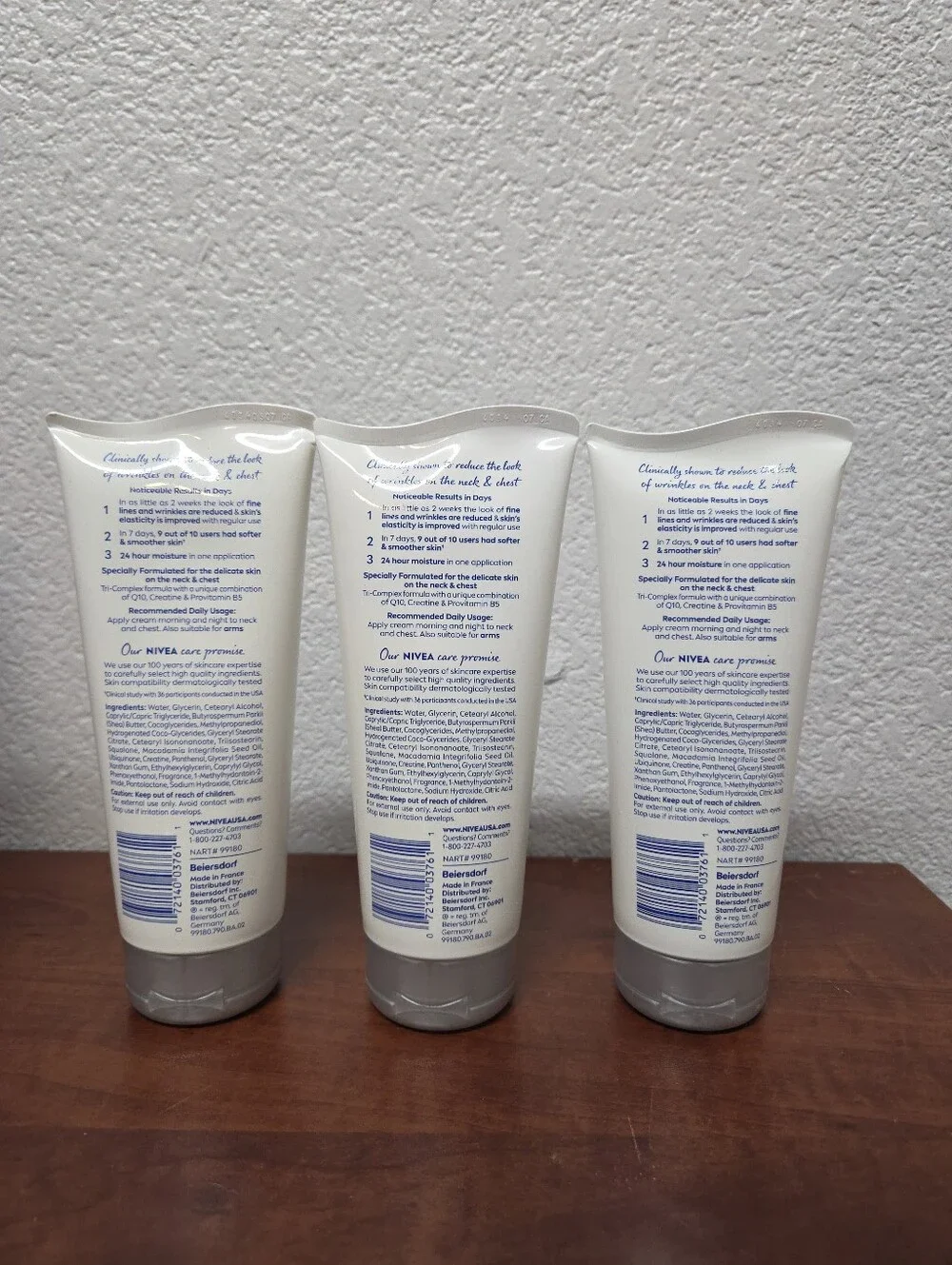 Nivea Skin Firming & Anti Wrinkle Neck & Chest Cream 6.7 Oz Set Of 3 Nwt.